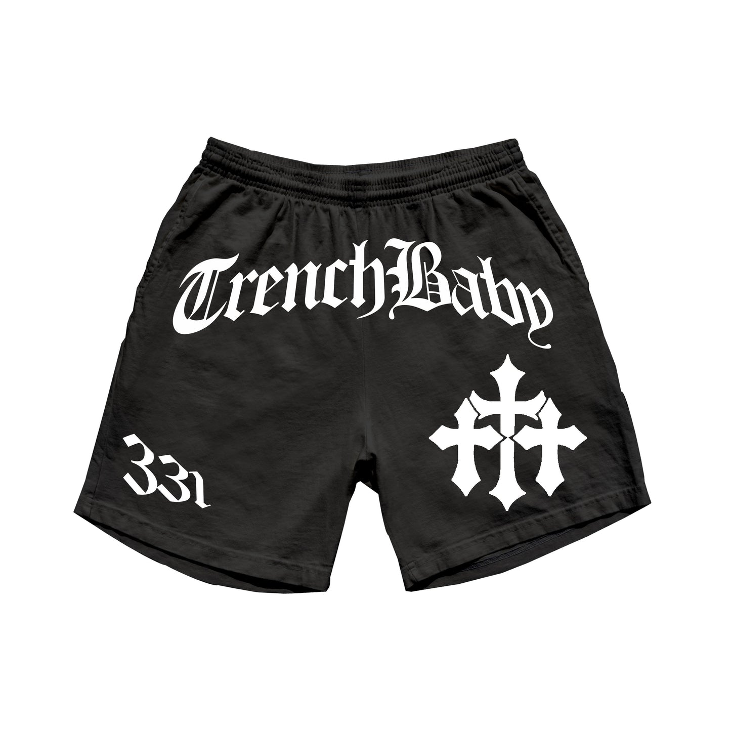 Black Puff Print shorts